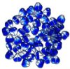 50 10mm Two Tone Crystal & Sapphire Glass Heart Beads